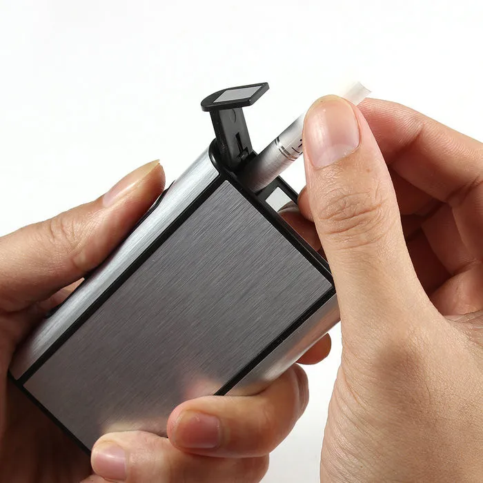 Новое поступление Алюминий карман портсигар Автоматический выброс серебряная
