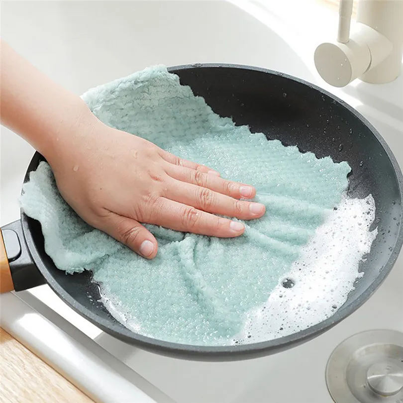 Cleaning clothHigh Efficient Anti-grease Color Dish Cloth Bamboo Fiber Washing Towel Magic Kitchen Wiping Rags #4M08 | Дом и сад