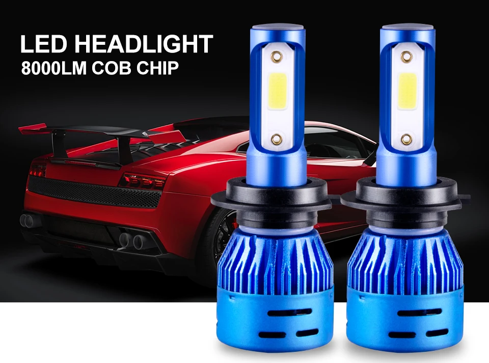 Foxcncar H4 светодиодный колба для мотоцикла H7 H11 9005 9006 H1 Hi/низкая светодиодный лампы 8000LM Противотуманные фары скутер Лампа переднего белый