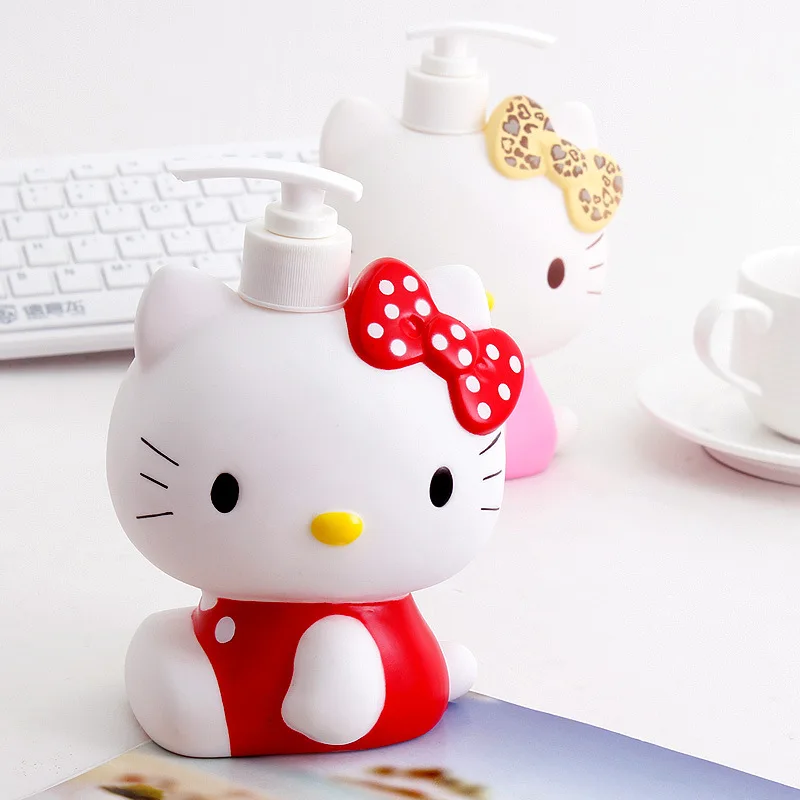 Модная мультяшная hello kitty мультяшная душевая Ванна hello kitty пластиковая бутылка для мытья рук портативные диспенсеры для мыла