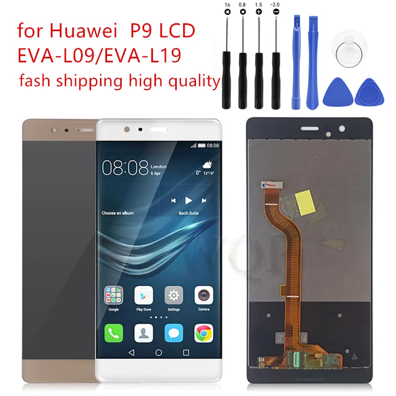 

Дигитайзер в сборе для HUAWEI P9 lcd EVA-L09 lcd, дигитайзер с сенсорным экраном, дигитайзер в сборе с рамкой, инструменты для ремонта деталей