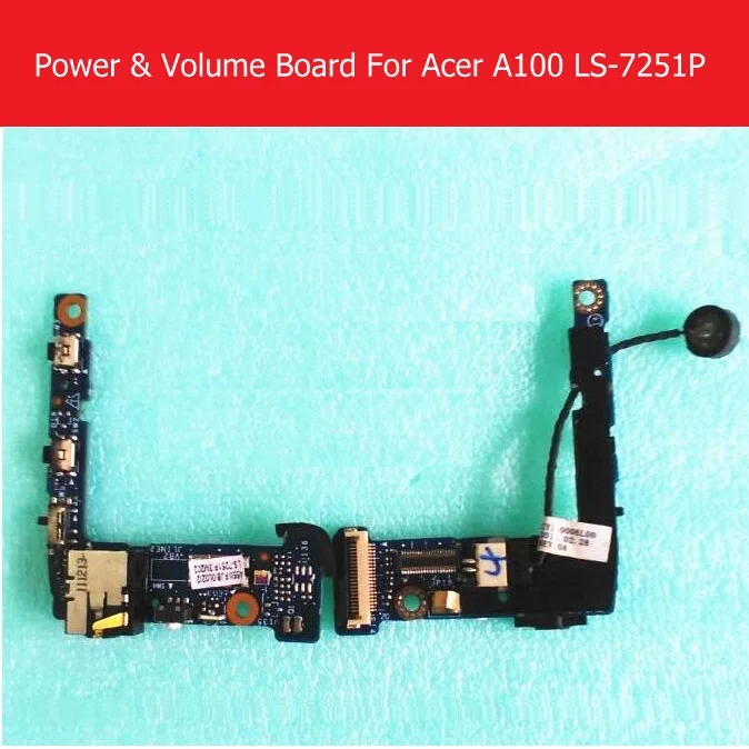 

Switch on/off power PCB flex cable For Acer Iconia Tab A100 Ls-7251P volume flex cable with jack port board Tablet replacement