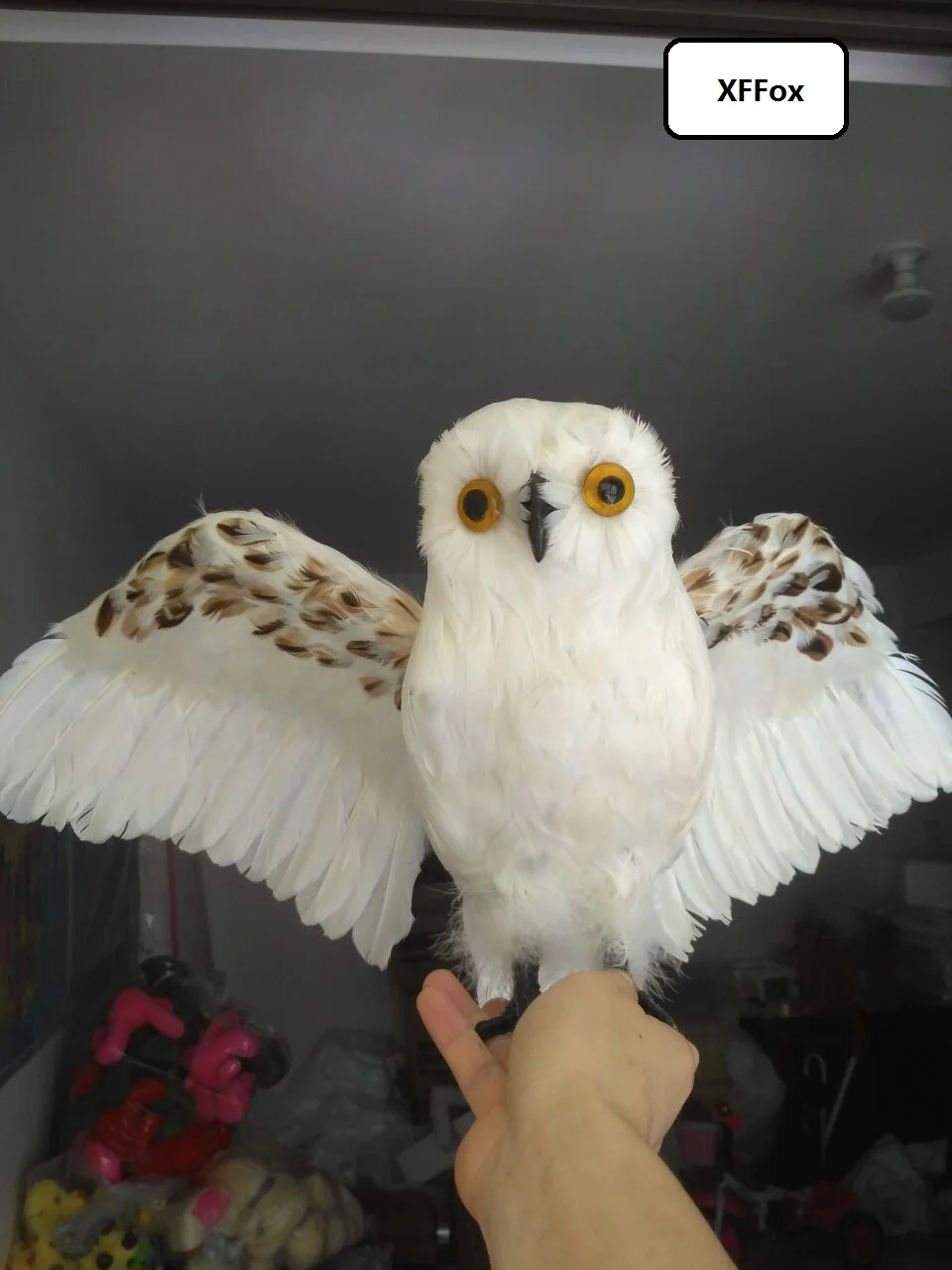 big lifelike owl model foam&furs wings simulation owl doll gift about 30x45cm xf0482
