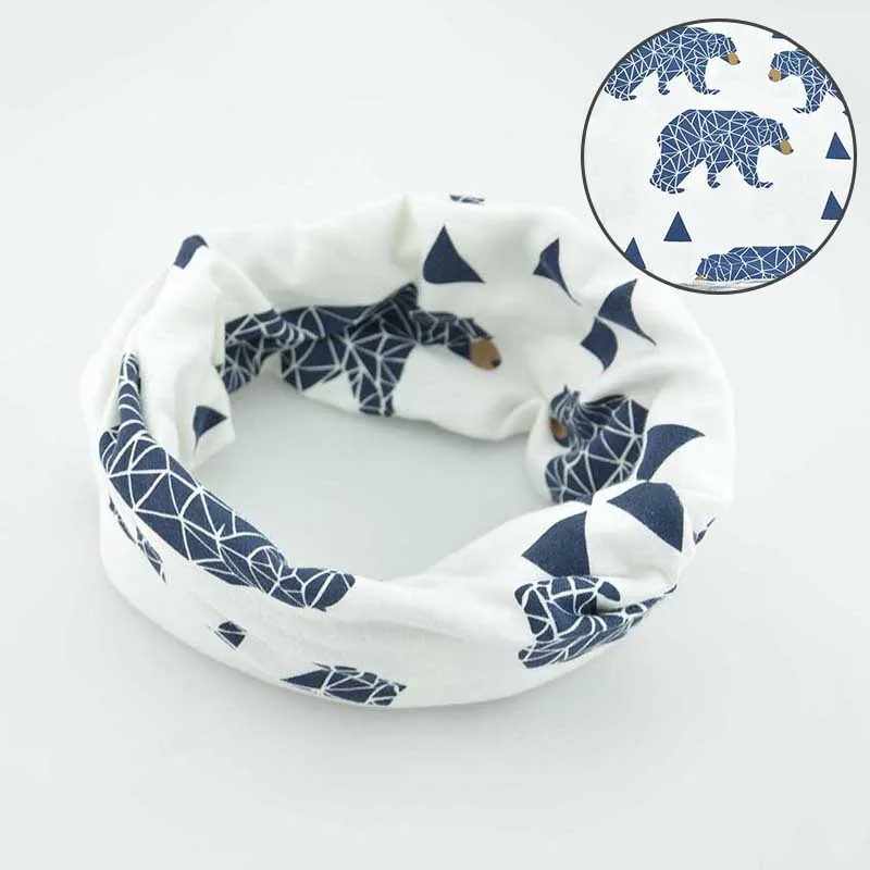 1PcsScarf Bear Милая детская шапка с животным из мультфильма; шарф; осенне-зимний детский комплект с шапочкой; Детские шарфы с воротником; шапочки для маленьких мальчиков и девочек - Цвет: 1PcsScarf Bear