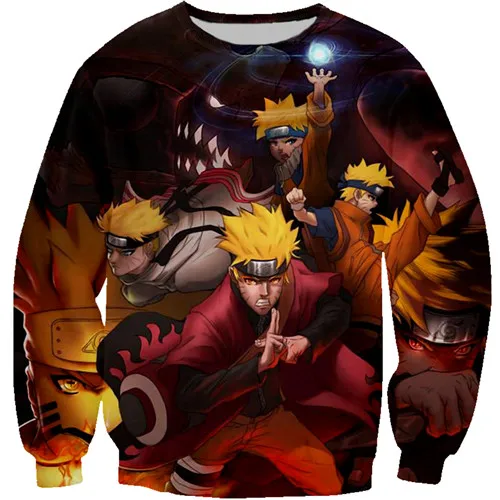 kids sweatshirt PLstar Cosmos Наруто толстовка с капюшоном детская одежда г. летние рубашки толстовки для мальчиков с Аниме Узумаки Наруто 3D толстовки пуловер с круглым вырезом - Цвет: kids sweatshirt