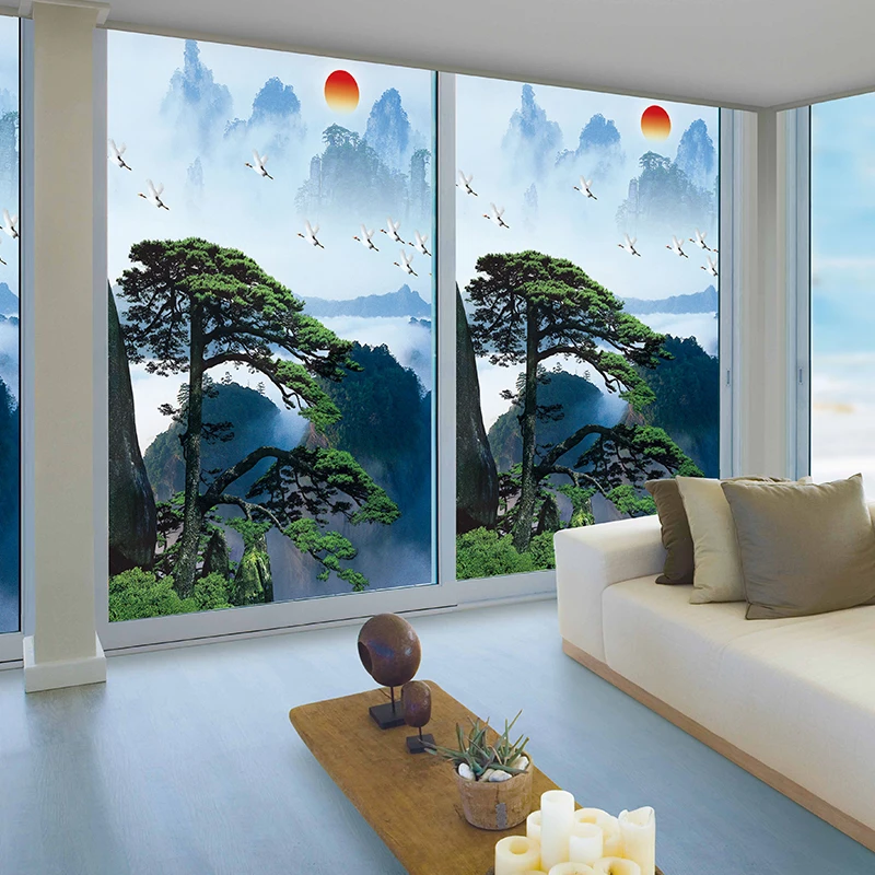 Декоративная оконная пленка без клея Антистатическая клеящаяся Фольга для