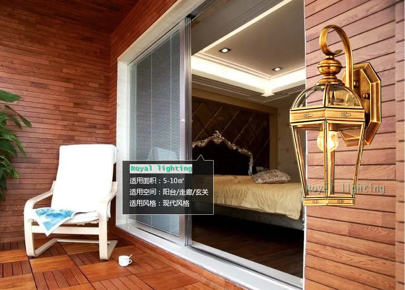 Loft Deluxe street light Antique led outdoor wall lamp copper waterproof lighting Sconce Bar bedroom garden | Освещение