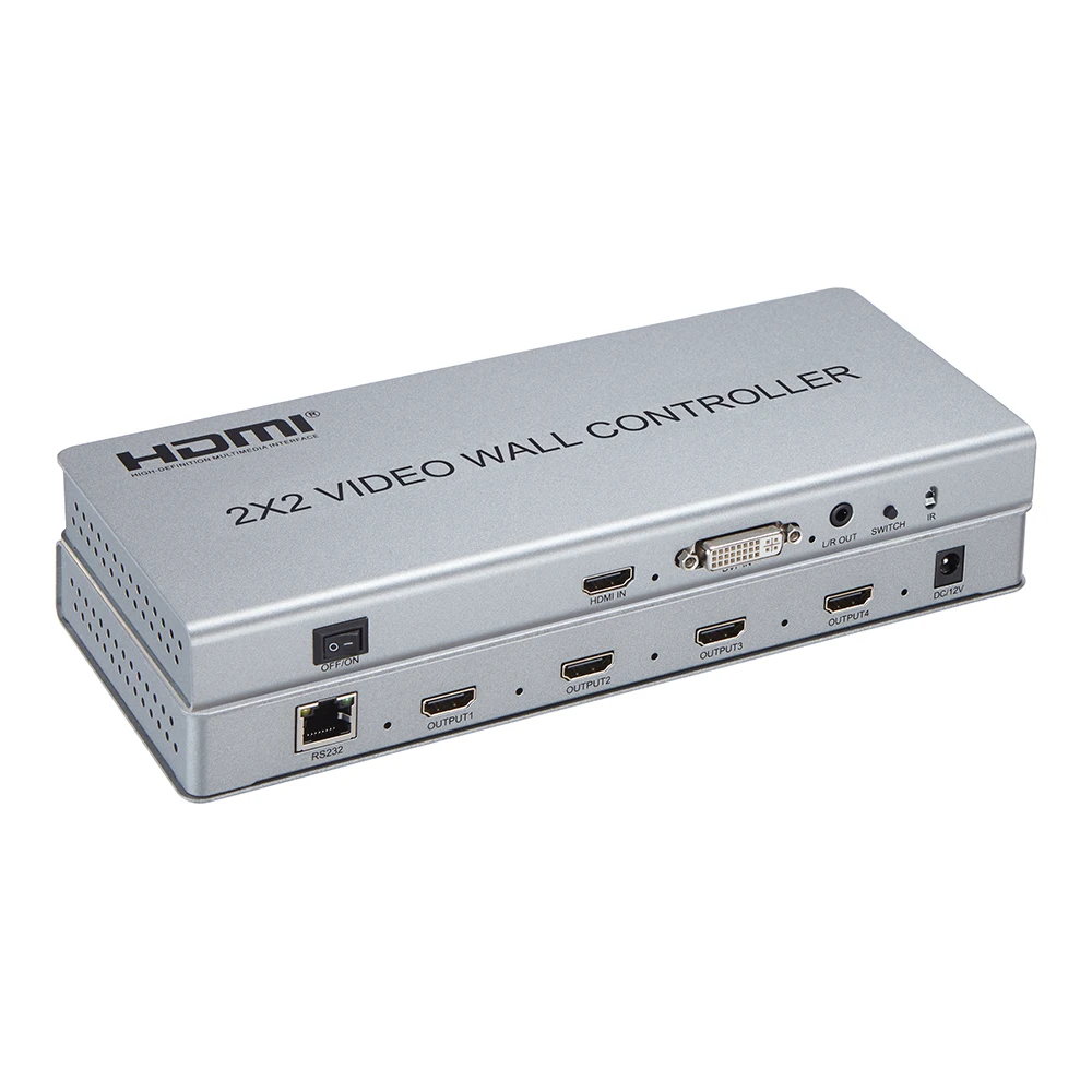HDMI видео настенный процессор 1080P видео настенный контроллер 2x2 HDMI/DVI вход поддержка 7 режимов сращивания 1x1 1x2 1x4 2x2 2x1 3x1 4x-1 шт