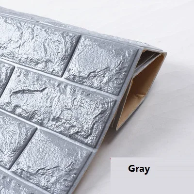 Gray DIY самоклеющиеся 3D наклейки на стену s Декор для спальни пенопластовый кирпич декор комнаты обои настенный Декор Гостиная Наклейка на стену для детской комнаты - Цвет: Gray