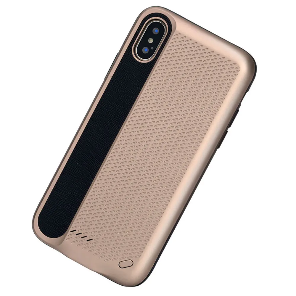 KISSCASE 3000 MAH Батарея Зарядное устройство чехол для iPhone x Внешний Мощность банк Зарядное устройство чехол для iPhone X Мощность банка зарядки чехол принципиально - Цвет: Golden 3000MAH
