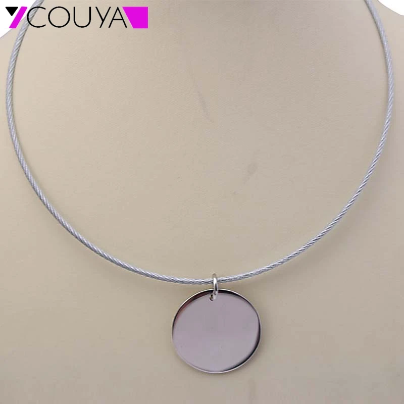 Новый Модные украшения серебро круглый кулон 2 мм Сталь цепи колье готический