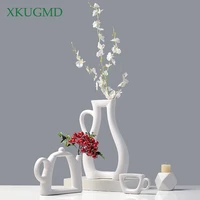 white ceramic flower pot fashion modern style wedding decorative vase 3 sizes home decoration accessories tabletop teapot vase