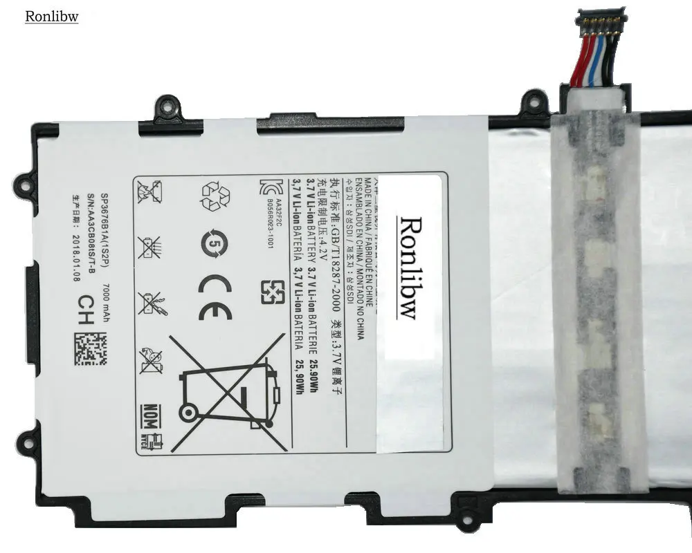 Аккумулятор Ronlibw 7000 мач SP3676B1A(1S2P) для Samsung Galaxy Tablet Tab Note 10 1 P5100 N8000 N8010 P7510 P7500 P5110 |