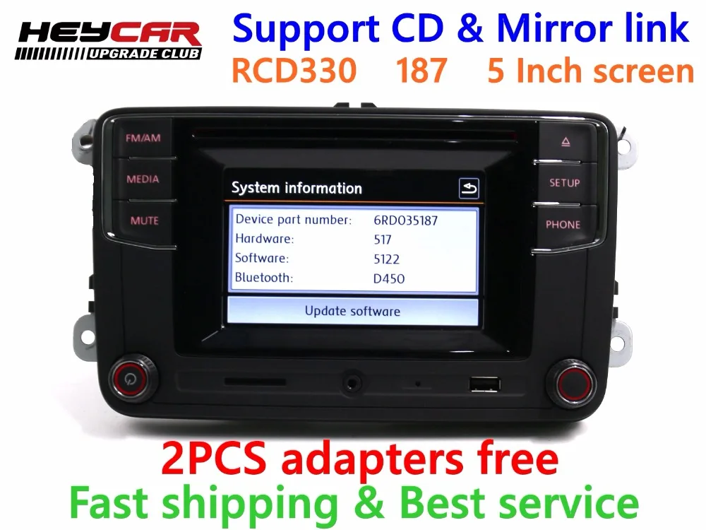 Подержанный автомобиль Bluetooth Радио высокая версия MIB RCD510 RCN210 RCD330 RCD330G для Golf 5 6 Jetta CC Tiguan Passat 6RD 035 187 6RD035187