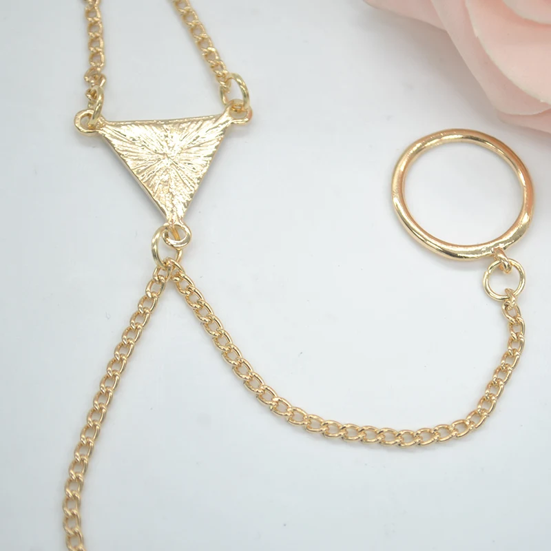 Женские браслеты в стиле ретро с двойным пальцем золотые рабы женские двумя