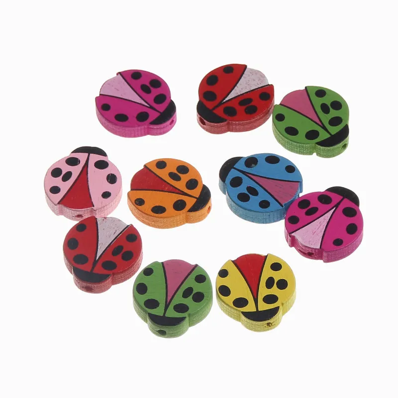 30 шт. милая божья коровка деревянные бусины разделители для ювелирных изделий