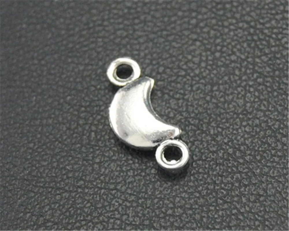 100pcs Silver Color Moon Connector DIY Necklace Bracelet Bangle Findings 4X12mm A1701 | Charms