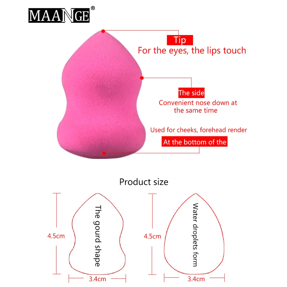 MAANGE 10Pcs/set Cosmetic Makeup Puff Foundation Sponge Powder Smooth Make Up Facial Beauty Tools Random Color |