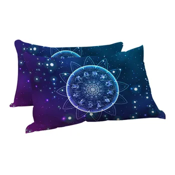BlessLiving Zodiac Sleeping Throw Pillow Lotus Mandala Down Alternative Body Pillow Galaxy Astrology Hippie Bedding 1pc 5