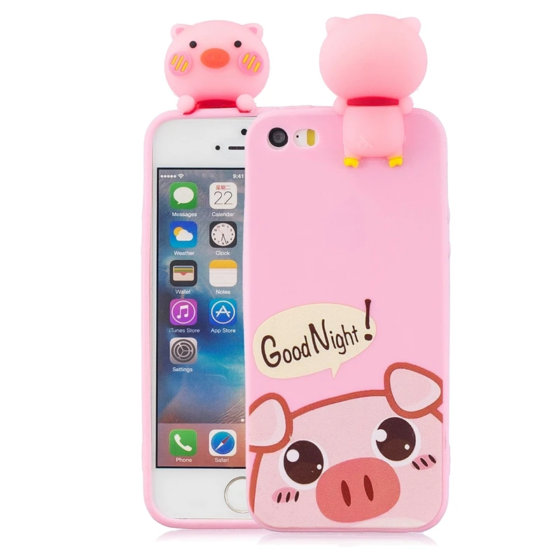7 Etui силиконовый чехол для iPhone se чехол на iPhone 5S 3D Медведь Панда телефон с единорогом чехол для Funda iPhone 5 5S se чехол для женщин - Цвет: 7