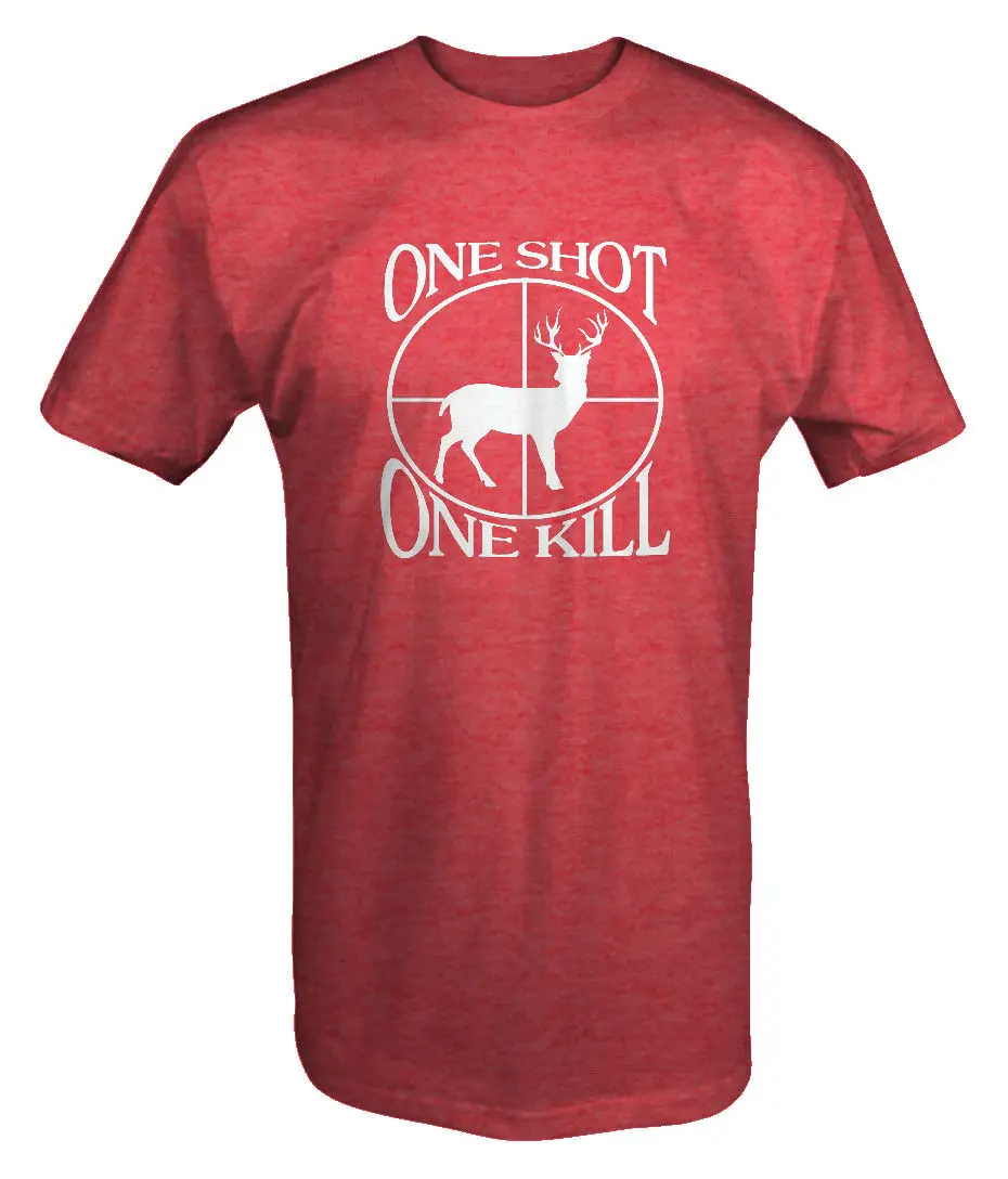 Охотничья футболка с принтом One Shot Kill Deer Predator | Мужская одежда