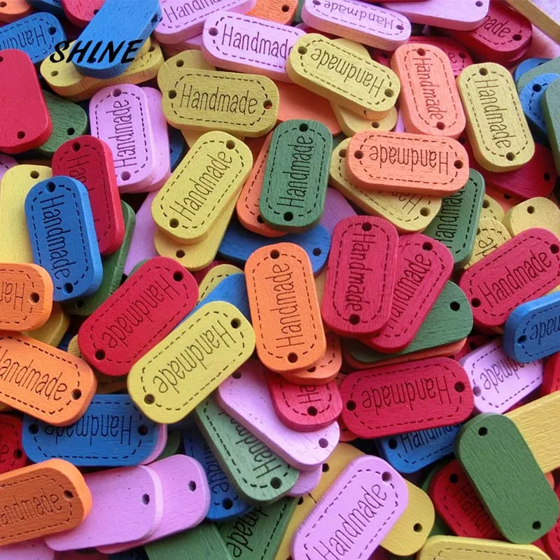50 шт. декоративные украшения для скрапбукинга 25 х13 мм|wooden buttons|multicolor buttonssewing wooden |