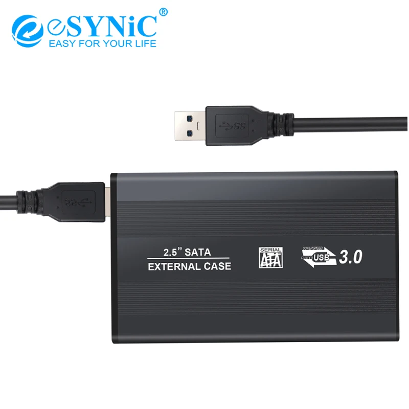 ESYNiC USB 3 0 внешний жесткий диск 2 5 &quotSATA HDD SSD Корпус чехол Caddy черный алюминиевый