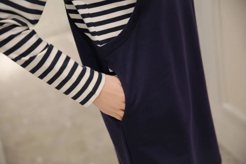 Имитация двух частей платье футболка с длинным рукавом для кормящих мам топы