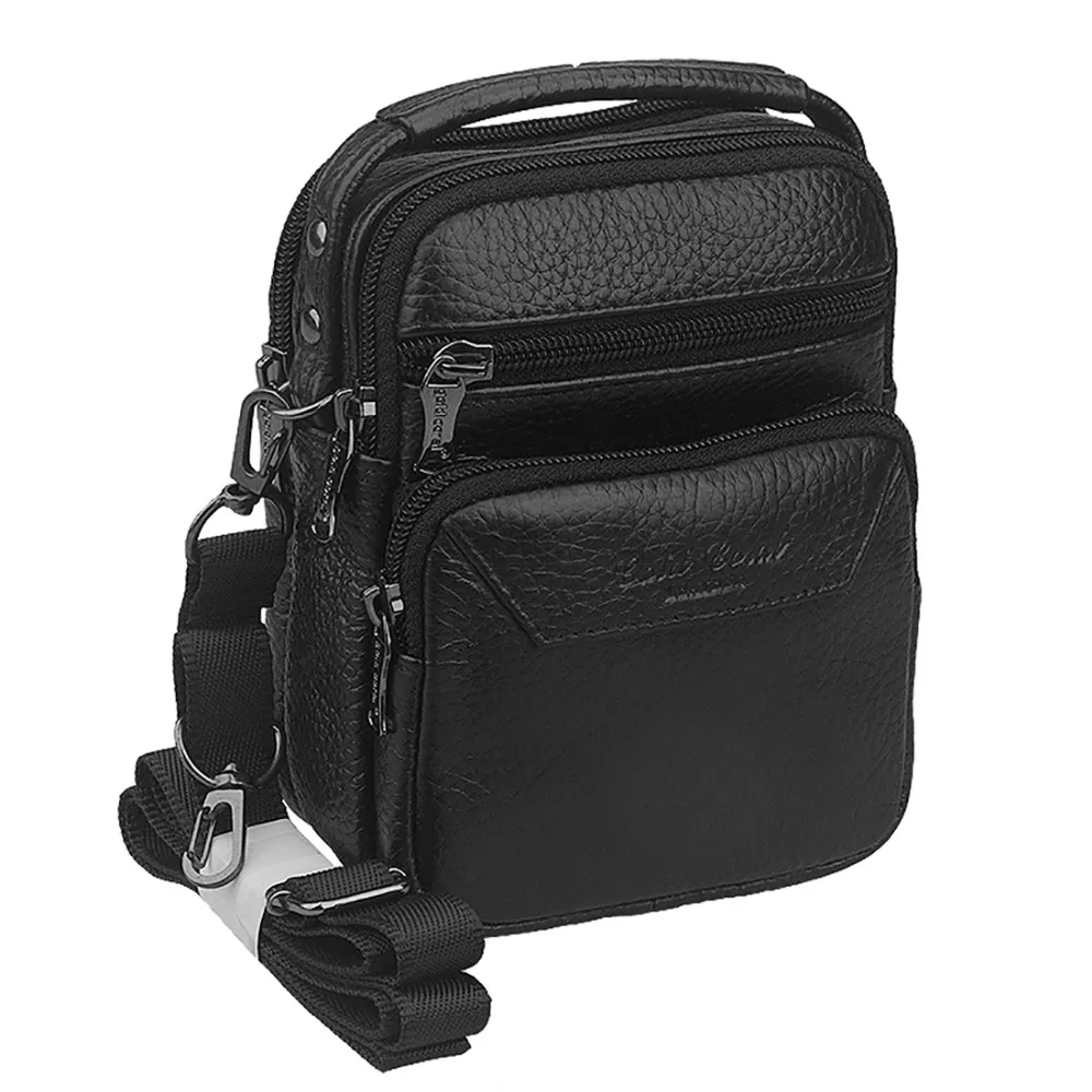 Мужская сумка мессенджер из натуральной кожи деловая сумочка тоут на ремне для