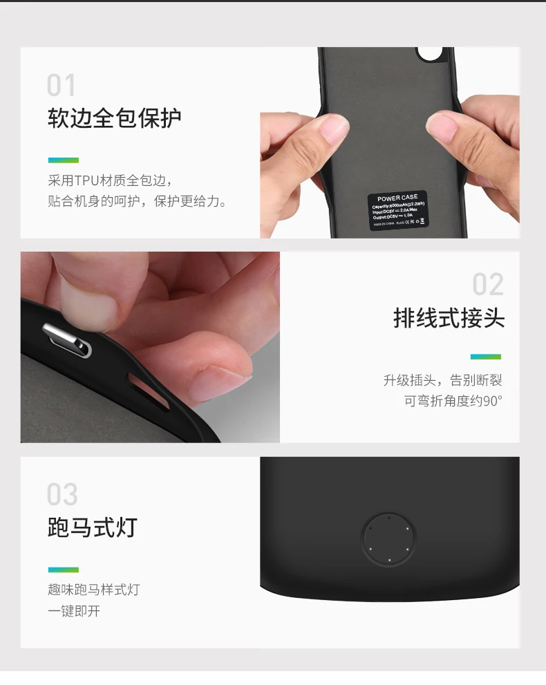 6000Mah New Portable External Battery Case For iPhone XR 6.1&quot XS Max 6.5&quot Spare Charger Power Bank Cover |