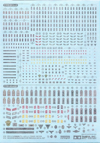 TAMIYA MODEL 1/35 SCALE models #12625 WWII German Military Insignia Decal Set plastic model kit | Игрушки и хобби