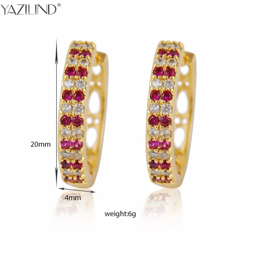 Gold Color Pave Colors Zirconia CZ Small Circles Huggies Hoop Earrings For Children Girls Baby Kids Jewelry brinco pequeno Aros | Украшения