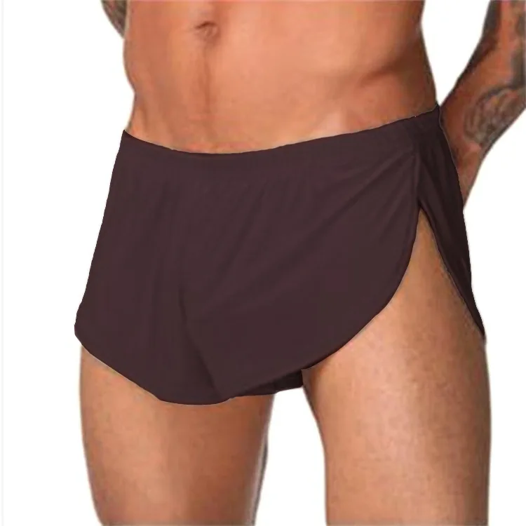 Бренд JOCKMAIL, мужское сексуальное нижнее белье, боксеры, шорты, ледяной шелк, мужские трусы для дома, ночное и нижнее белье, Гей Нижнее белье, трусы - Цвет: Коричневый