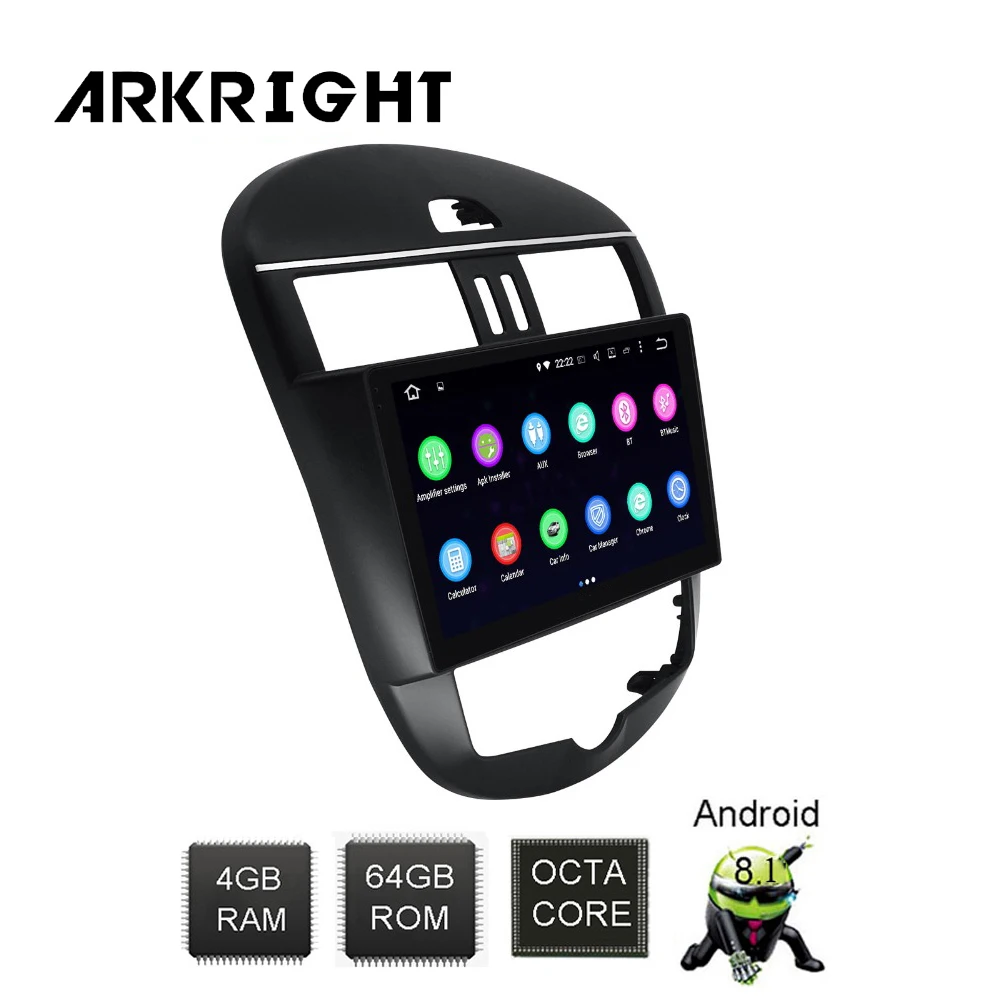 Автомобильный радиоприемник/стереоплеер ARKRIGHT 10 1 дюйма IPS экран 2Din GPS Android 8