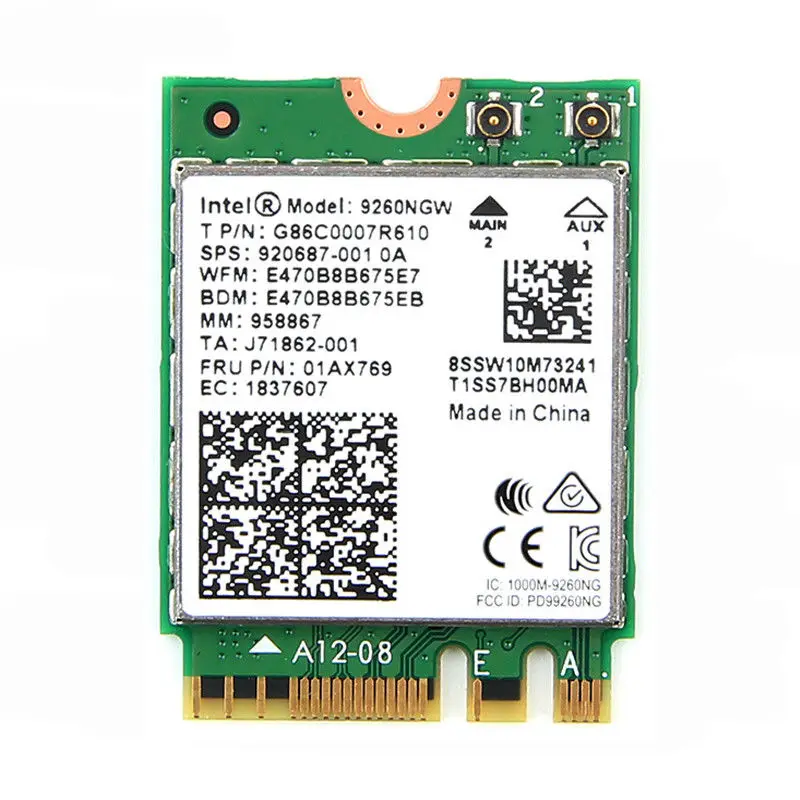 9260NGW 1730Mbp NGFF Двухдиапазонная 802.11ac WiFi Bluetooth 5,0 беспроводная карта для Intel hp 920687-001 lenovo 01AX769 dell asus sony