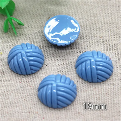 blue 20pcs 20 шт. 18 мм милые круглые/квадратные/Ротанговые шарики из смолы в Корейском стиле, кабошон, аксессуары для рукоделия, украшение для волос, скрапбукинг - Цвет: blue 20pcs