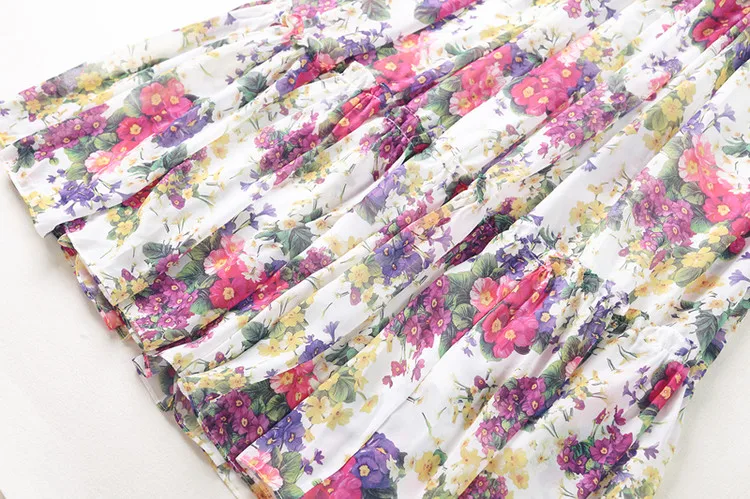 Truevoker Дизайнерские макси Vestido Женские высокого качества с длинным рукавом Необычные цветочные печатные праздничное длинное шелковое платье для отдыха