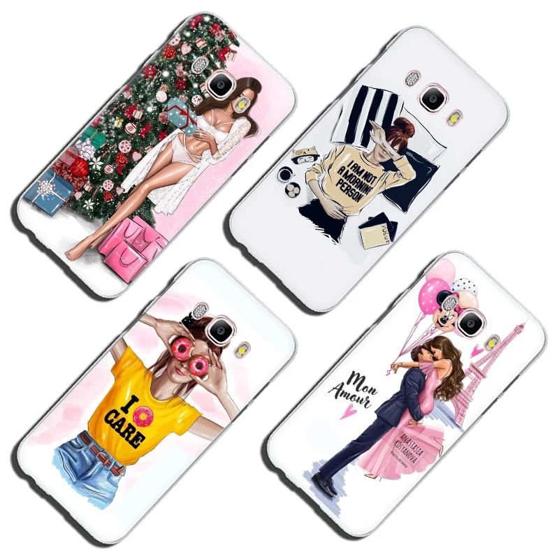 Модный жесткий чехол для телефона с рождественской принцессой для samsung GaLaxy J6 J7 J1 J2 J3 J5 Prime