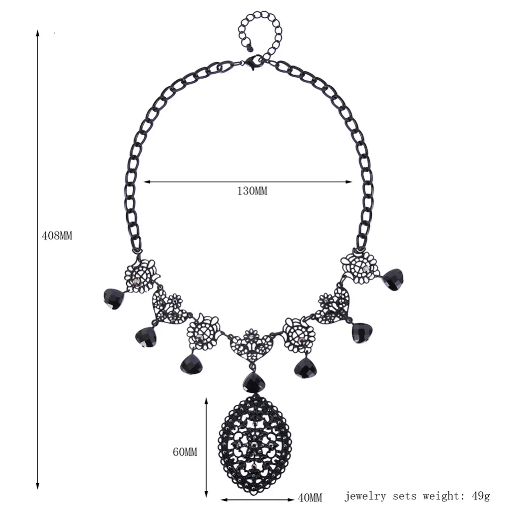 Новый Горячий Drop Ожерелье Ретро Пистолет Черный Костюм Украшения Мода Макси