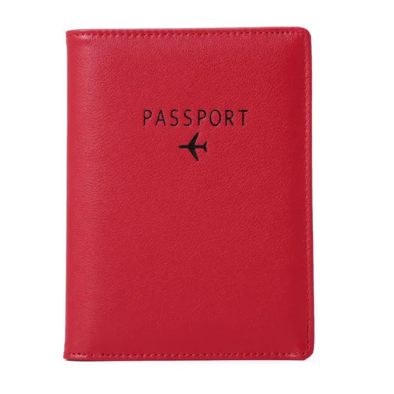 Red RFID Блокировка кожаный держатель для паспорта Обложка путешествия кошельки мода ID документ Обложка для паспорта сумки - Цвет: Red