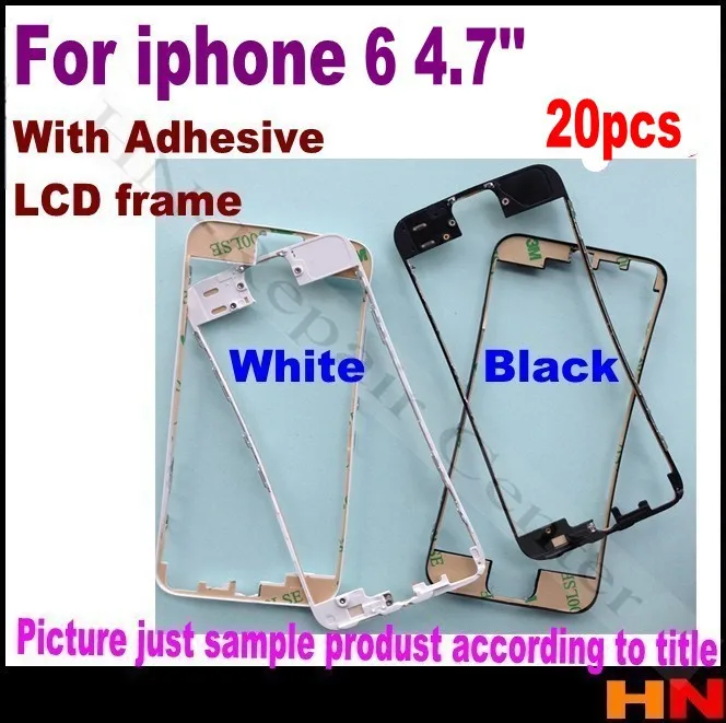 20 шт. белая/Черная передняя внешняя рамка ЖК стекла для iPhone 6 4 7 ''для iPhone6 дюймов