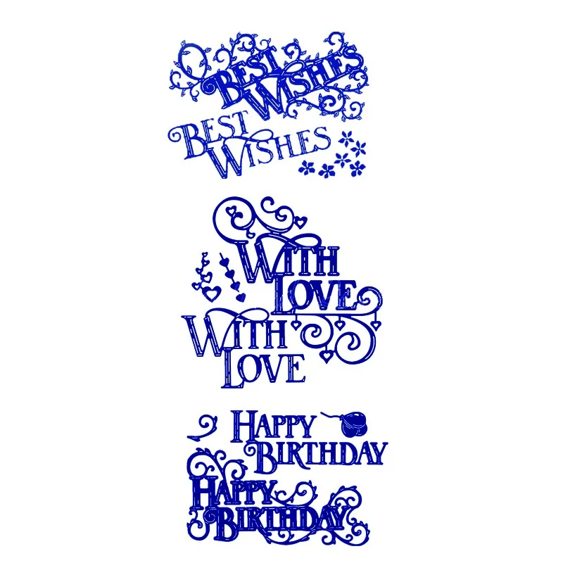 

Best Wish With Love Happy Birthday Metal Cutting Dies for DIY Scrapbooking Paper Cards Making Crafts Supplies 2019 New Dies