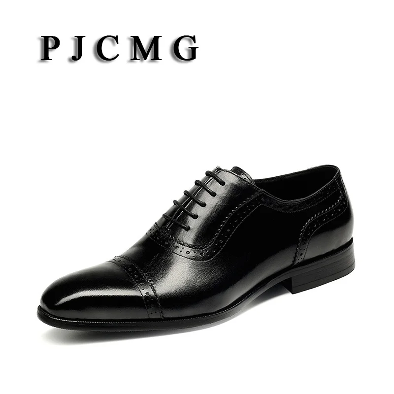 

PJCMG Oxford Shoes Red/Yellow/ Black Business Dress Genuine Leather Pointed Toe Wedding Casual Flat Patent Oxford Men Shoes