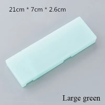 Large green Милые, миленькие в японском стиле(«Каваий»), простой прозрачный Футляр Чехол пенал для карандашей Пластик ящик для хранения обучения канцелярские принадлежности - Цвет: Large green