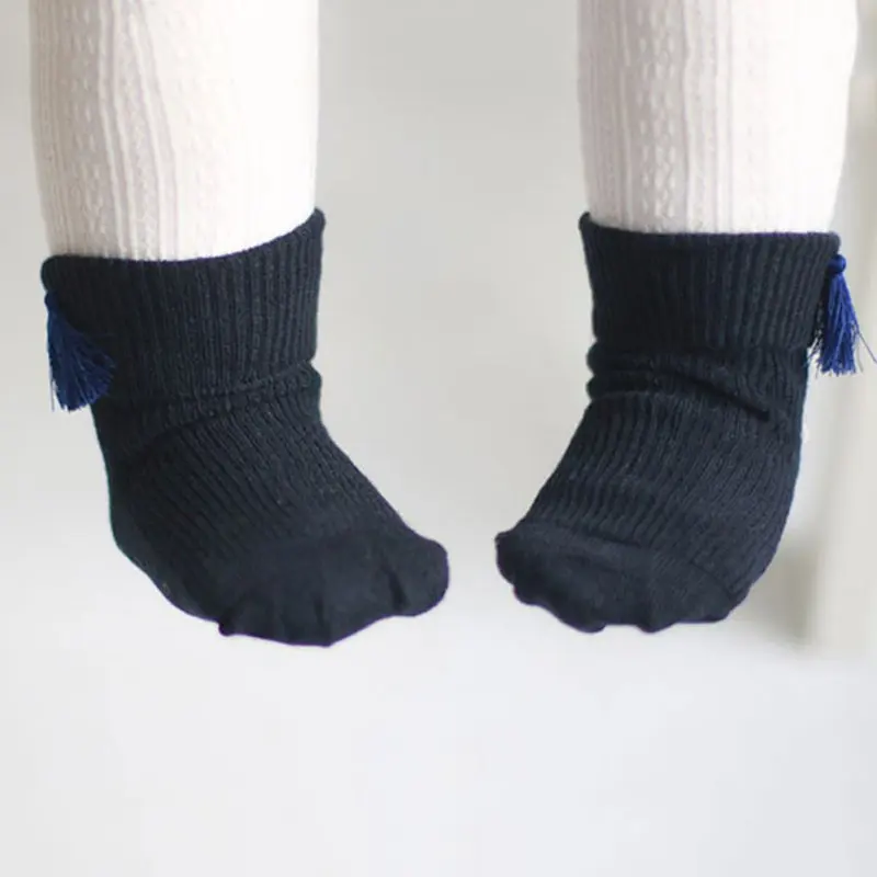 4 цвета милые Нескользящие носки для маленьких девочек и мальчиков однотонные - Фото №1