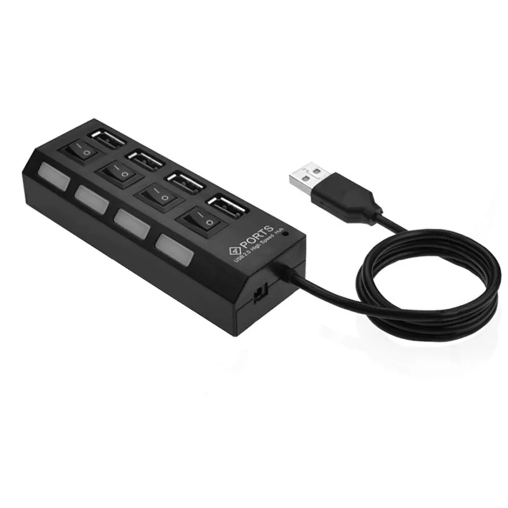USB 2 0 4 порта Портативный Мини Высокоскоростной 480 Мбит/с вкл/выкл переключатель