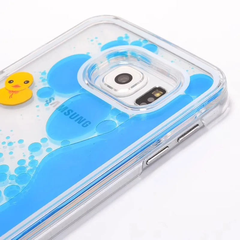 Vonada/милый чехол для samsung Galaxy S6, уникальный плавучий плавательный жидкий резиновый утиный синий водный ПК Жесткий Чехол для телефона, чехол