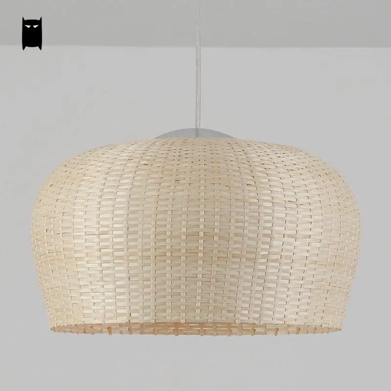 Бамбуковая плетеная Подвесная лампа из ротанга с тенью Азиатский японский