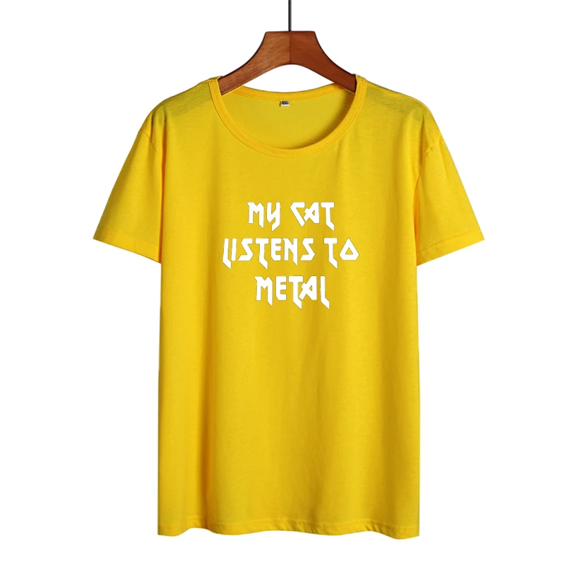 Забавная футболка с надписью My Cat металлическая для женщин подарки любителей