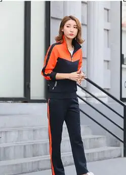WOMEN ORANGE Для мужчин и Для женщин для бега, спортивный костюм из 2 предметов для мальчиков шт./компл. Для мужчин s в стиле пэчворк набор тренировочных костюмов, Размеры 75 - Цвет: WOMEN ORANGE